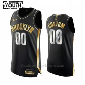 Camiseta de Baloncesto Brooklyn Nets Golden Edition Swingman Niños Negro Camiseta de Baloncesto Brooklyn Nets Golden Edition Swingman Niños Negro