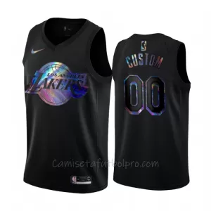 Camiseta de Baloncesto Los Angeles Lakers HWC Iridescent Swingman Negro Camiseta de Baloncesto Los Angeles Lakers HWC Iridescent Swingman Negro