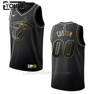 Camiseta de Baloncesto Miami Heat Golden Edition Swingman Niños Negro Camiseta de Baloncesto Miami Heat Golden Edition Swingman Niños Negro