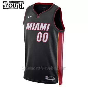 Camiseta de Baloncesto Miami Heat Icon Edition Swingman 2023/24 Niños Negro