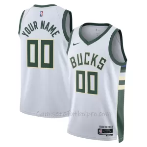 Camiseta de Baloncesto Milwaukee Bucks Association Edition Swingman 2023/24 Blanco Camiseta de Baloncesto Milwaukee Bucks Association Edition Swingman 2023/24 Blanco