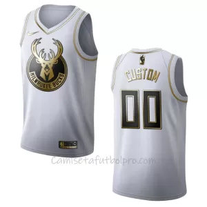 Camiseta de Baloncesto Milwaukee Bucks Golden Edition Swingman Blanco Camiseta de Baloncesto Milwaukee Bucks Golden Edition Swingman Blanco