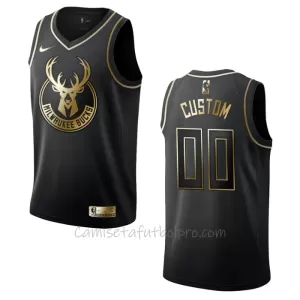 Camiseta de Baloncesto Milwaukee Bucks Golden Edition Swingman Negro Camiseta de Baloncesto Milwaukee Bucks Golden Edition Swingman Negro