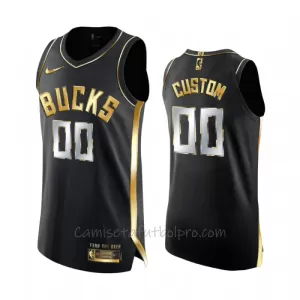 Camiseta de Baloncesto Milwaukee Bucks Golden Edition Swingman Negro Camiseta de Baloncesto Milwaukee Bucks Golden Edition Swingman Negro
