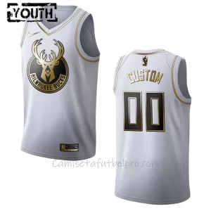 Camiseta de Baloncesto Milwaukee Bucks Golden Edition Swingman Niños Blanco Camiseta de Baloncesto Milwaukee Bucks Golden Edition Swingman Niños Blanco