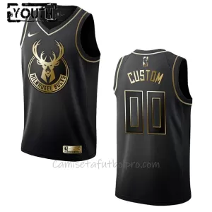 Camiseta de Baloncesto Milwaukee Bucks Golden Edition Swingman Niños Negro Camiseta de Baloncesto Milwaukee Bucks Golden Edition Swingman Niños Negro