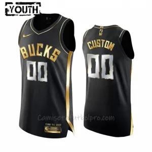 Camiseta de Baloncesto Milwaukee Bucks Golden Edition Swingman Niños Negro Camiseta de Baloncesto Milwaukee Bucks Golden Edition Swingman Niños Negro