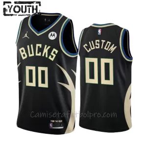 Camiseta de Baloncesto Milwaukee Bucks Statement Edition Swingman 2023/24 Niños Negro Camiseta de Baloncesto Milwaukee Bucks Statement Edition Swingman 2023/24 Niños Negro