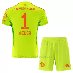 Camiseta Portero FC Bayern Múnich Manuel Neuer 1 Niños 1ª Equipación 24/25 Camiseta Portero FC Bayern Múnich Manuel Neuer 1 Niños 1ª Equipación 24/25