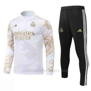 Conjunto de sudadera de entrenamiento Real Madrid Niños 24/25 Blanco Conjunto de sudadera de entrenamiento Real Madrid Niños 24/25 Blanco
