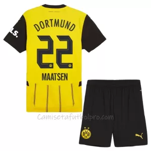 Camiseta Borussia Dortmund Maatsen 22 Niños 1ª Equipación 24/25