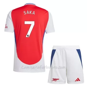 Camiseta Arsenal Bukayo Saka 7 Niños 1ª Equipación 24/25