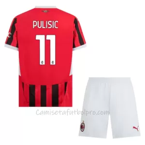 Camiseta AC Milan Christian Pulišić 11 Niños 1ª Equipación 24/25 Camiseta AC Milan Christian Pulišić 11 Niños 1ª Equipación 24/25