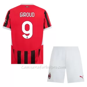 Camiseta AC Milan Olivier Giroud 9 Niños 1ª Equipación 24/25