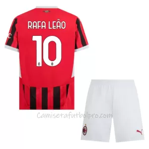 Camiseta AC Milan Rafael Leão 10 Niños 1ª Equipación 24/25