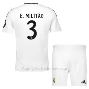 Camiseta Real Madrid Éder Militão 3 Niños 1ª Equipación 24/25 Camiseta Real Madrid Éder Militão 3 Niños 1ª Equipación 24/25