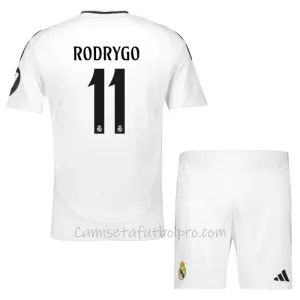 Camiseta Real Madrid Rodrygo Goes 11 Niños 1ª Equipación 24/25 Camiseta Real Madrid Rodrygo Goes 11 Niños 1ª Equipación 24/25