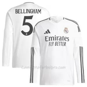 Camiseta Real Madrid Jude Bellingham 5 Hombre 1ª Equipación 24/25 Manga Larga Camiseta Real Madrid Jude Bellingham 5 Hombre 1ª Equipación 24/25 Manga Larga