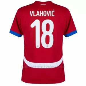 Camiseta Serbia Dušan Vlahovic 18 Hombre 1ª Equipación Eurocopa 2024