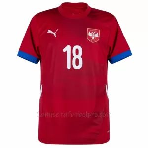 Camiseta Serbia Dušan Vlahovic 18 Hombre 1ª Equipación Eurocopa 2024