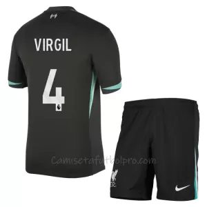 Camiseta Liverpool Virgil van Dijk 4 Niños 2ª Equipación 24/25