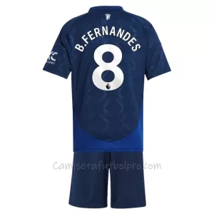 Camiseta Manchester United Bruno Fernandes 8 Niños 2ª Equipación 24/25