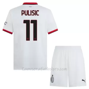 Camiseta AC Milan Christian Pulišić 11 Niños 2ª Equipación 24/25 Camiseta AC Milan Christian Pulišić 11 Niños 2ª Equipación 24/25