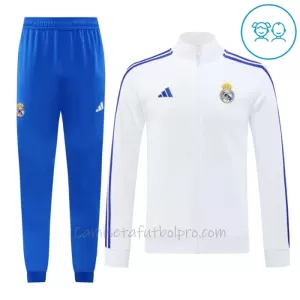 Conjunto De Chaqueta De Entrenamiento Real Madrid Niños 24/25 Blanco Conjunto De Chaqueta De Entrenamiento Real Madrid Niños 24/25 Blanco