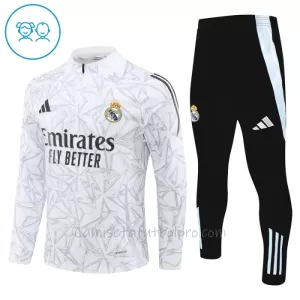 Conjunto de sudadera de entrenamiento Real Madrid Niños 24/25 Blanco Conjunto de sudadera de entrenamiento Real Madrid Niños 24/25 Blanco