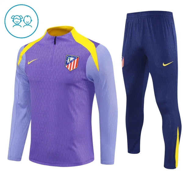 Conjunto de sudadera de entrenamiento Atlético Madrid Niños 25/26 Púrpura Conjunto de sudadera de entrenamiento Atlético Madrid Niños 25/26 Púrpura