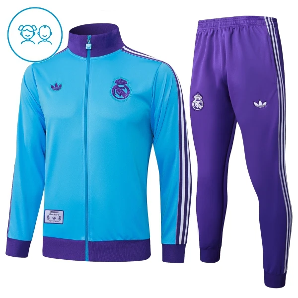 Conjunto De Chaqueta De Entrenamiento Real Madrid Niños 25/26 Azul Conjunto De Chaqueta De Entrenamiento Real Madrid Niños 25/26 Azul