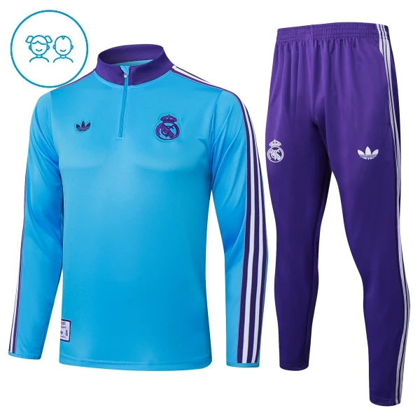 Conjunto de sudadera de entrenamiento Real Madrid Niños 25/26 Azul Conjunto de sudadera de entrenamiento Real Madrid Niños 25/26 Azul