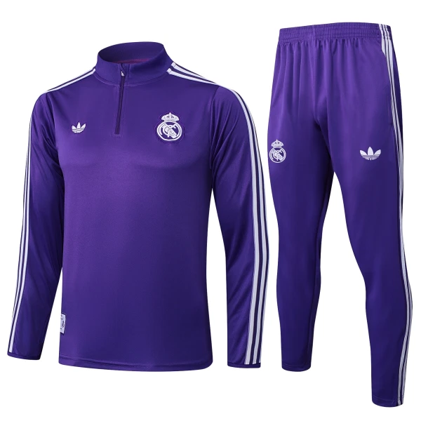 Conjunto de sudadera de entrenamiento Real Madrid Hombre 25/26 Púrpura Conjunto de sudadera de entrenamiento Real Madrid Hombre 25/26 Púrpura