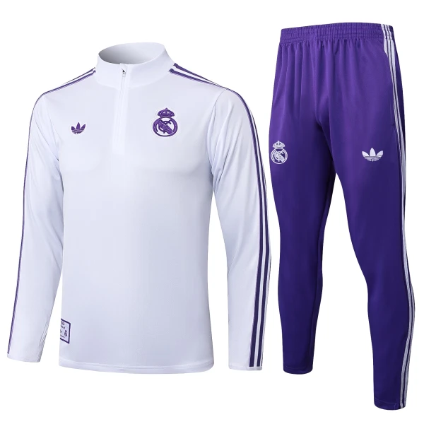 Conjunto de sudadera de entrenamiento Real Madrid Hombre 25/26 Blanco Conjunto de sudadera de entrenamiento Real Madrid Hombre 25/26 Blanco