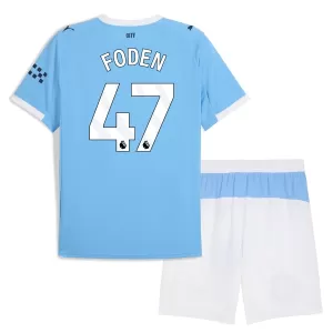 Camiseta Manchester City Phil Foden 47 Niños 1ª Equipación 25/26