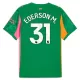 Camiseta Portero Manchester City Ederson Moraes M. 31 Hombre 25/26 Verde Camiseta Portero Manchester City Ederson Moraes M. 31 Hombre 25/26 Verde