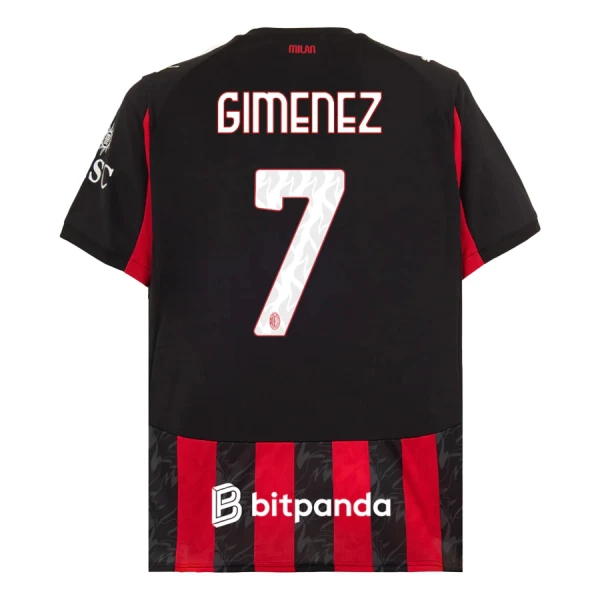 Camiseta AC Milan Santiago Gimenez 7 Hombre 1ª Equipación 25/26 Camiseta AC Milan Santiago Gimenez 7 Hombre 1ª Equipación 25/26