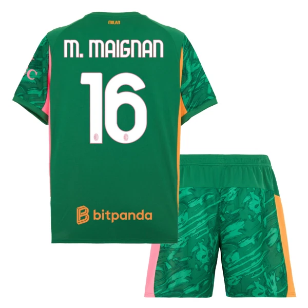 Camiseta Portero AC Milan M. Maignan 16 Niños 25/26 Verde Camiseta Portero AC Milan M. Maignan 16 Niños 25/26 Verde