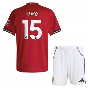 Camiseta Manchester United Leny Yoro 15 Niños 1ª Equipación 25/26