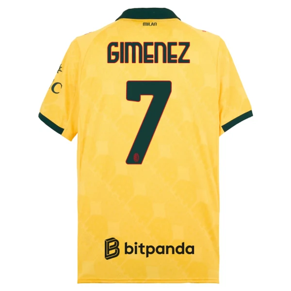 Camiseta AC Milan Santiago Gimenez 7 Hombre 3ª Equipación 25/26