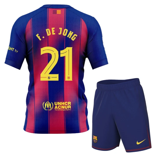 Camiseta FC Barcelona Frenkie de Jong 21 Niños 1ª Equipación 25/26