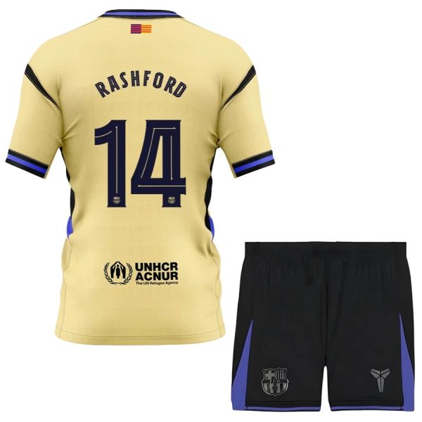 Camiseta FC Barcelona x Kobe Bryant Marcus Rashford 14 Niños 2ª Equipación 25/26