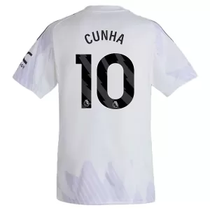 Camiseta Manchester United Cunha 10 Hombre 2ª Equipación 25/26