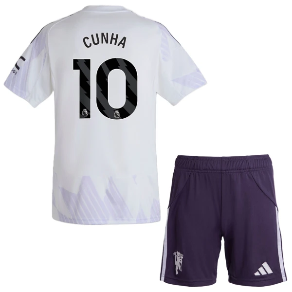 Camiseta Manchester United Cunha 10 Niños 2ª Equipación 25/26