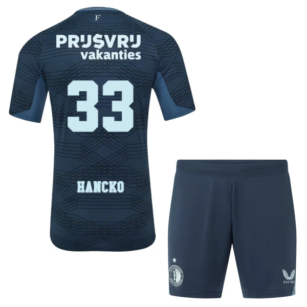Camiseta Feyenoord Rotterdam Hancko 33 Niños 2ª Equipación 25/26