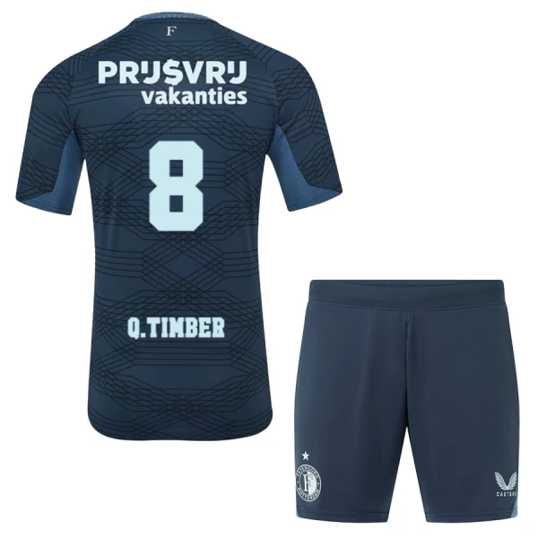 Camiseta Feyenoord Rotterdam Q. Timber 8 Niños 2ª Equipación 25/26