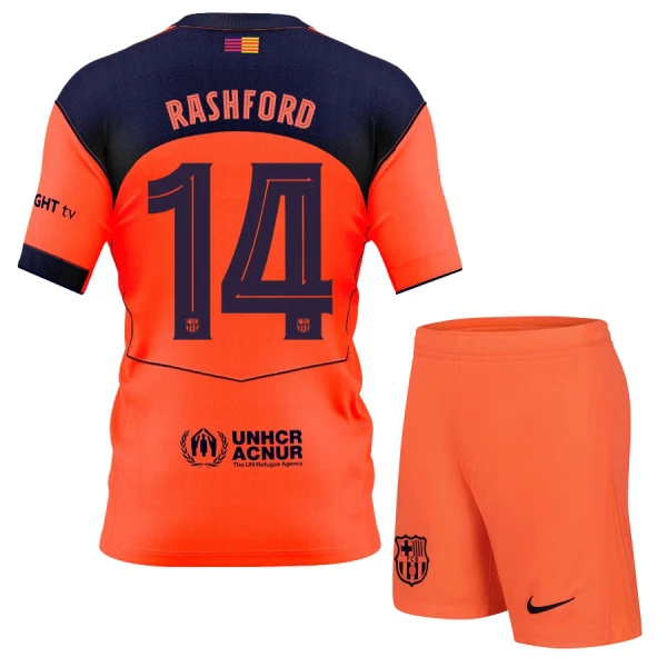 Camiseta FC Barcelona Marcus Rashford 14 Niños 3ª Equipación 25/26