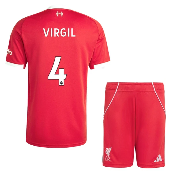 Camiseta Liverpool Virgil van Dijk 4 Niños 1ª Equipación 25/26