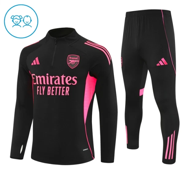 Conjunto de sudadera de entrenamiento Arsenal Niños 25/26 Negro Conjunto de sudadera de entrenamiento Arsenal Niños 25/26 Negro