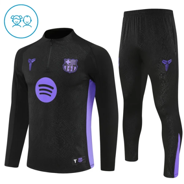 Conjunto de sudadera de entrenamiento FC Barcelona Niños 25/26 Negro Conjunto de sudadera de entrenamiento FC Barcelona Niños 25/26 Negro